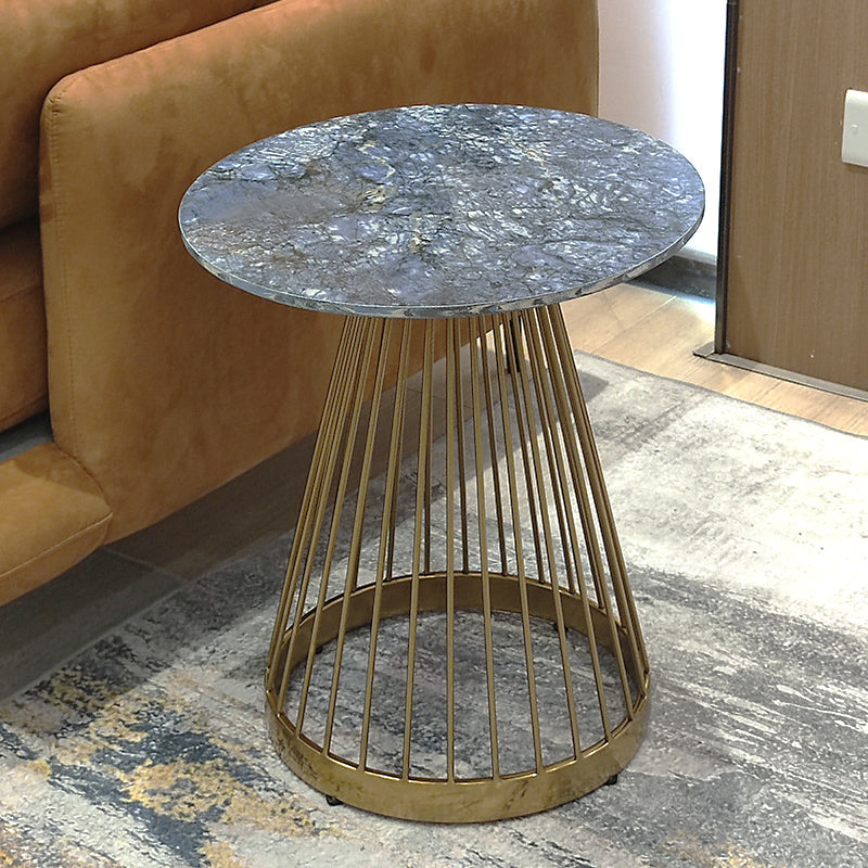 Modern Round Stone End Table Dia 17.7"/19.7" Frame Side Table