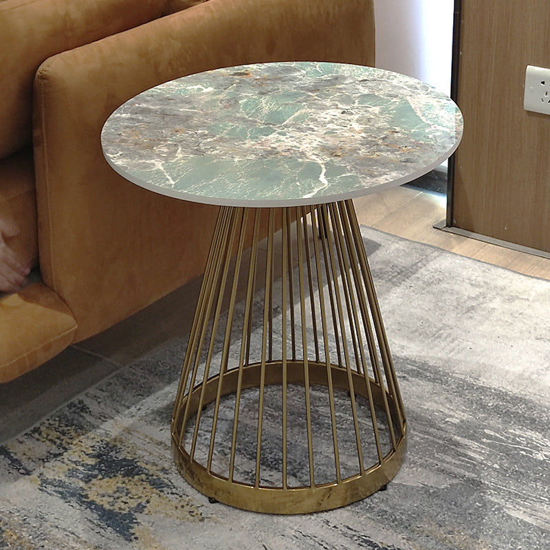 Modern Round Stone End Table Dia 17.7"/19.7" Frame Side Table