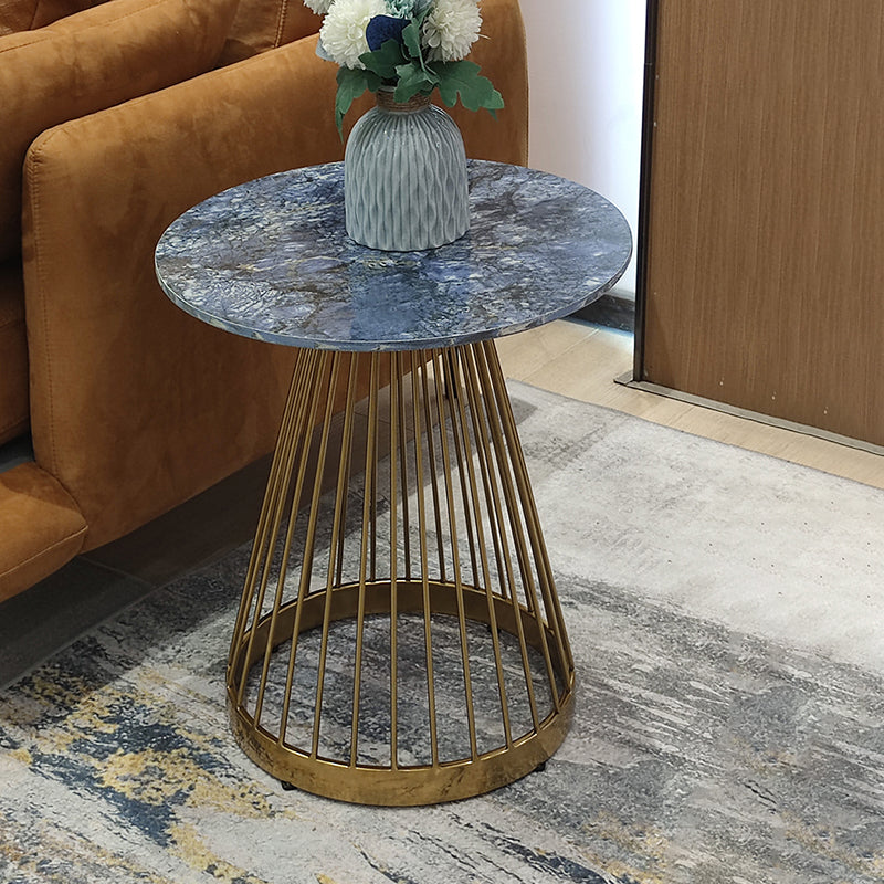 Modern Round Stone End Table Dia 17.7"/19.7" Frame Side Table