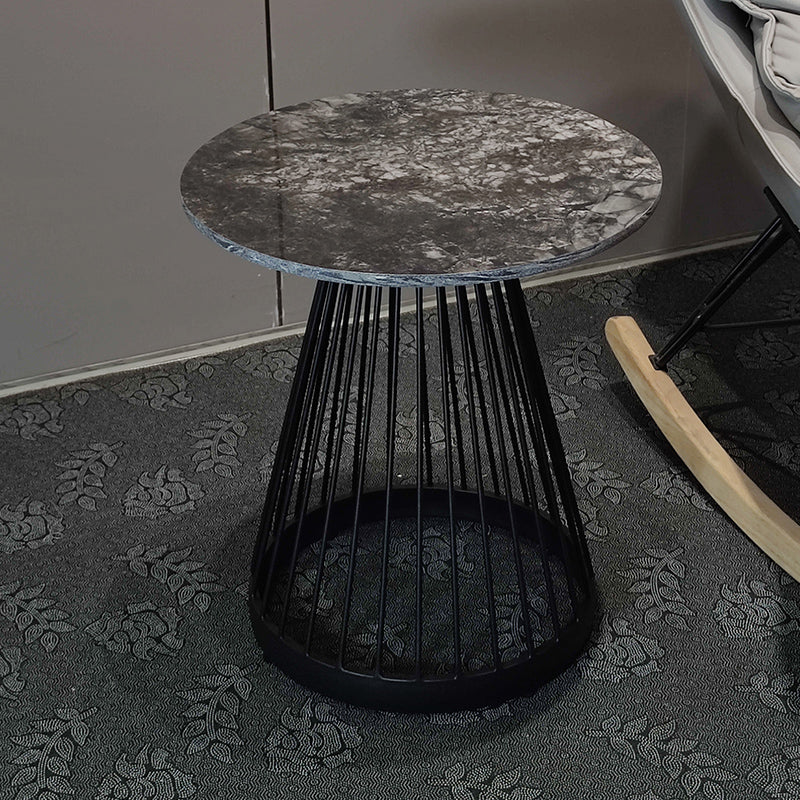 Modern Round Stone End Table Dia 17.7"/19.7" Frame Side Table