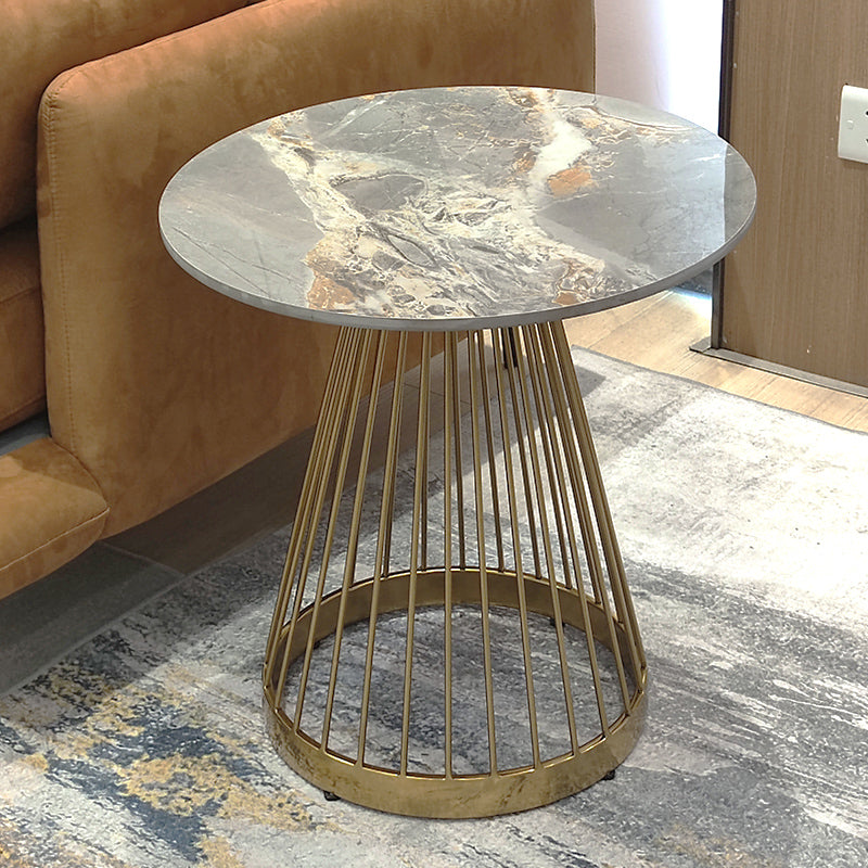Modern Round Stone End Table Dia 17.7"/19.7" Frame Side Table