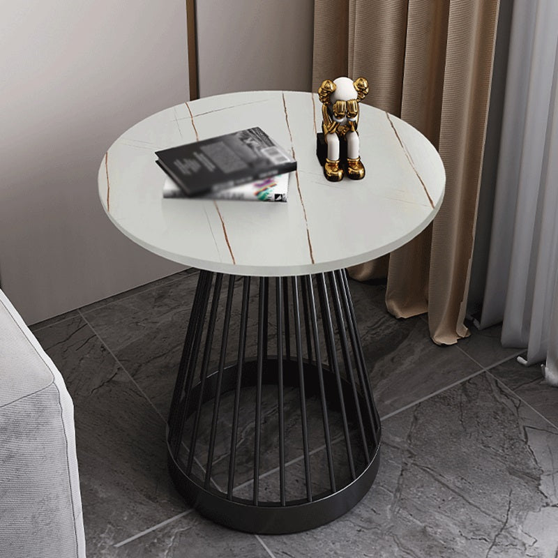 Modern Round Stone End Table Dia 17.7"/19.7" Frame Side Table