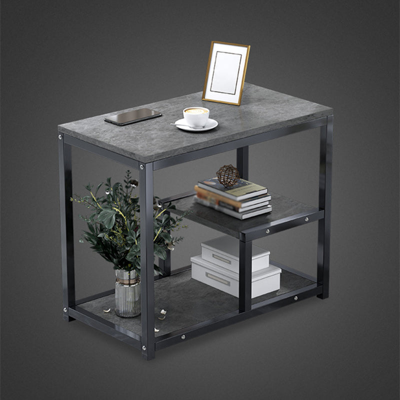 23.6" W x 26.8 H Rectangular End Table Faux Wood Shelf Included Side Table