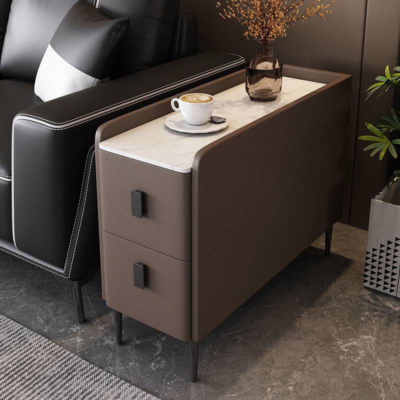 4 Legs Base Design Cocktail Table Slate Desktop Rectangular Coffee Table