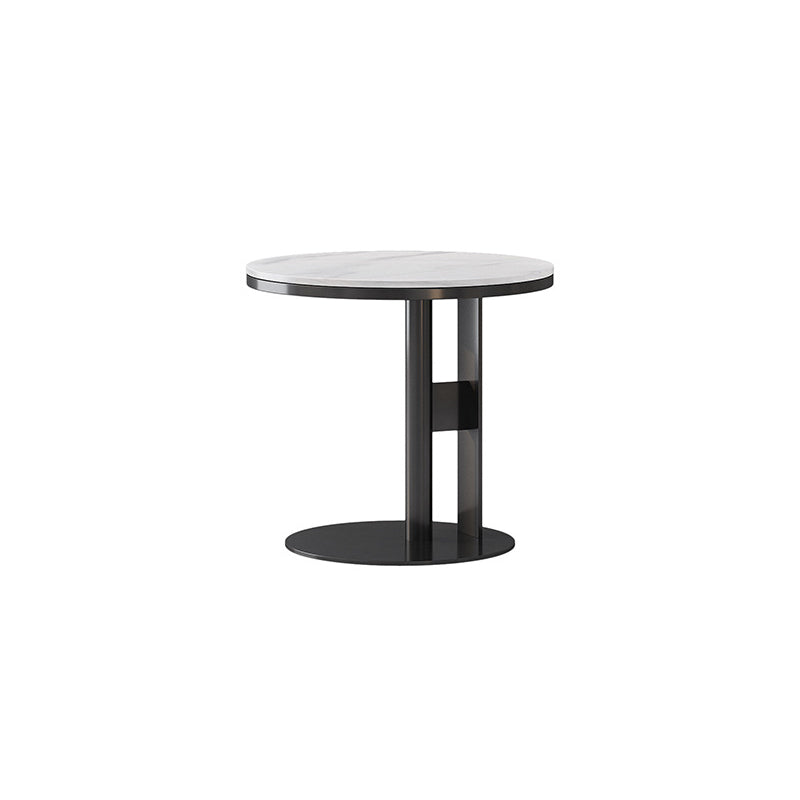 Modern Style Cocktail Table White/black/grey Slate Top Black Metal Base Coffee Table