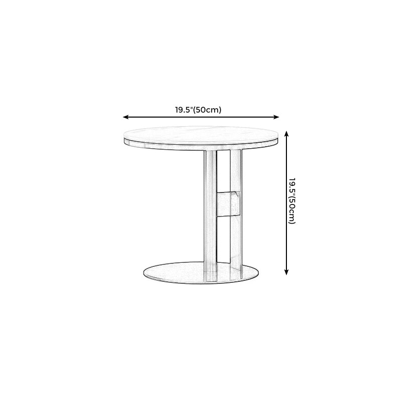 Modern Style Cocktail Table White/black/grey Slate Top Black Metal Base Coffee Table