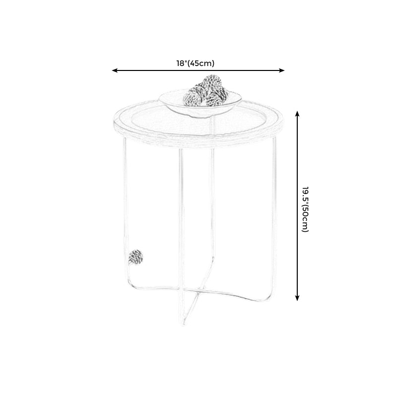 Cross Legs Base Design Cocktail Table Glass Desktop Round Coffee Table with Metal Base