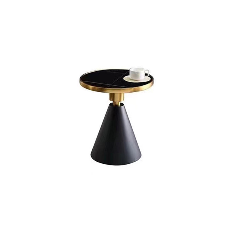 Pedestal Base Design Cocktail Table Marble Table Round Coffee Table with Metal Base