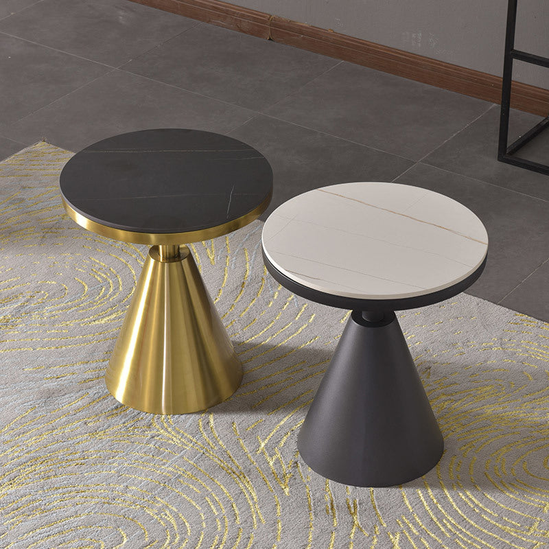 Pedestal Base Design Cocktail Table Marble Table Round Coffee Table with Metal Base