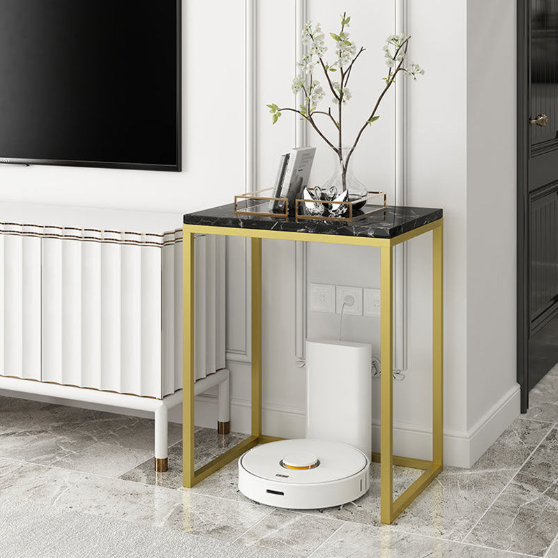 Frame Base Design Cocktail Table Slate Desktop Rectangular Coffee Table with Metal Base