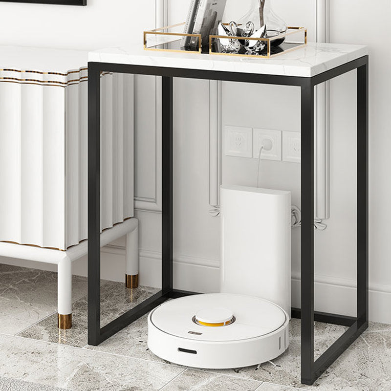 Frame Base Design Cocktail Table Slate Desktop Rectangular Coffee Table with Metal Base