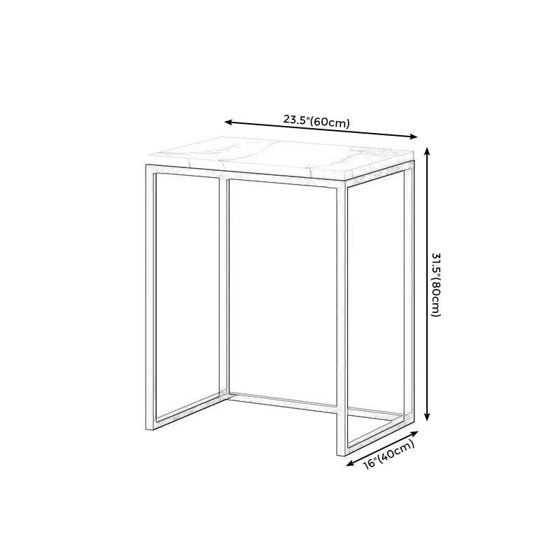Frame Base Design Cocktail Table Slate Desktop Rectangular Coffee Table with Metal Base