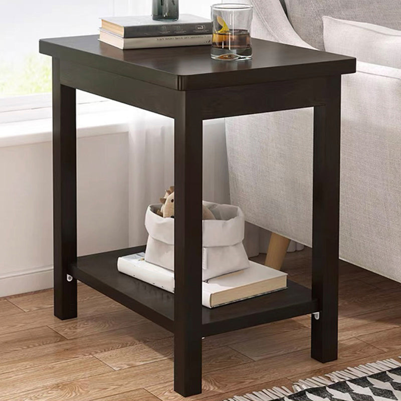 Modern Style Cocktail Table Artificial Wood Black/wood Color Square Coffee Table