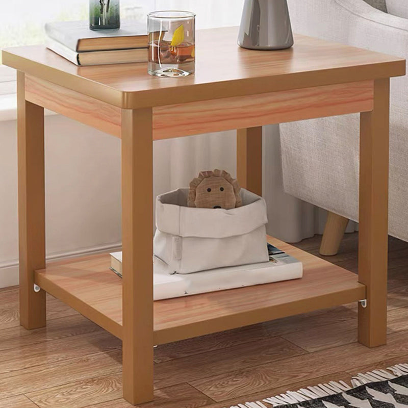 Modern Style Cocktail Table Artificial Wood Black/wood Color Square Coffee Table
