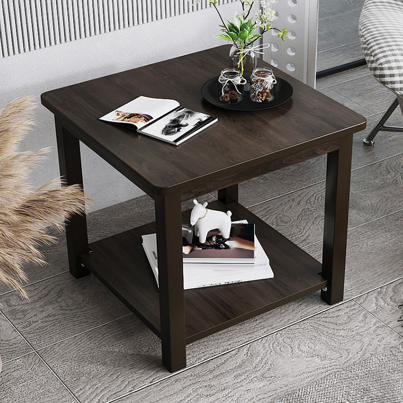 Modern Style Cocktail Table Artificial Wood Black/wood Color Square Coffee Table