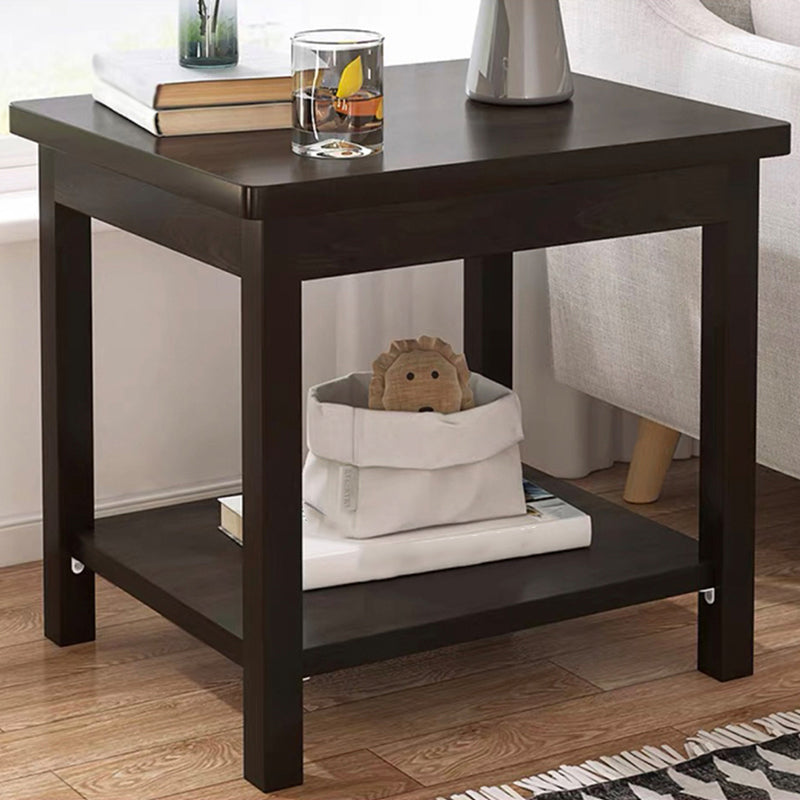 Modern Style Cocktail Table Artificial Wood Black/wood Color Square Coffee Table