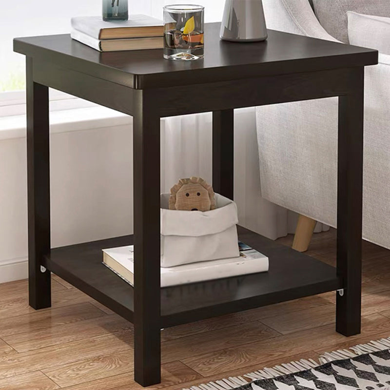 Modern Style Cocktail Table Artificial Wood Black/wood Color Square Coffee Table
