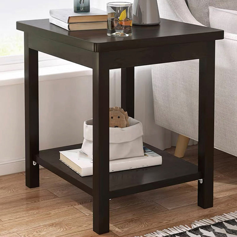 Modern Style Cocktail Table Artificial Wood Black/wood Color Square Coffee Table
