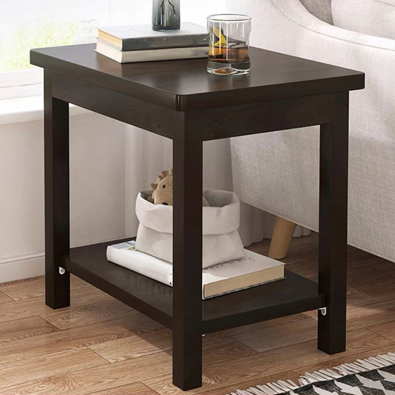 Modern Style Cocktail Table Artificial Wood Black/wood Color Square Coffee Table