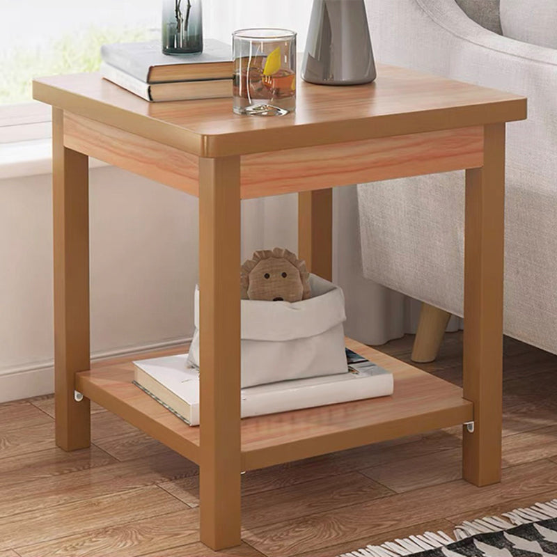 Modern Style Cocktail Table Artificial Wood Black/wood Color Square Coffee Table