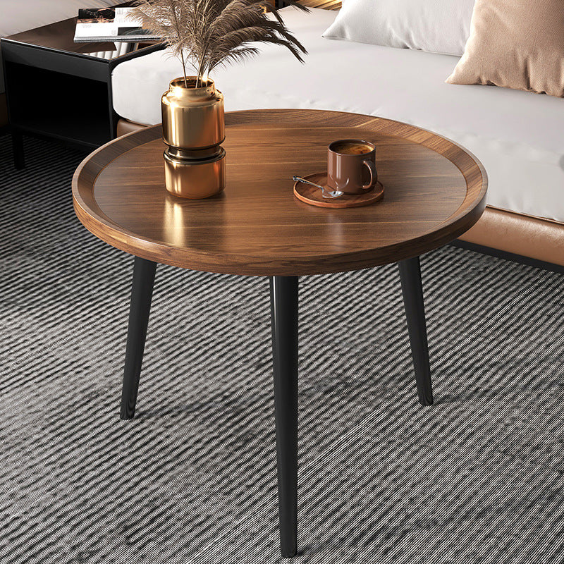 14.9/18.8" H 4-Leg Base Wooden Solid Color Round Coffee Table For Apartment