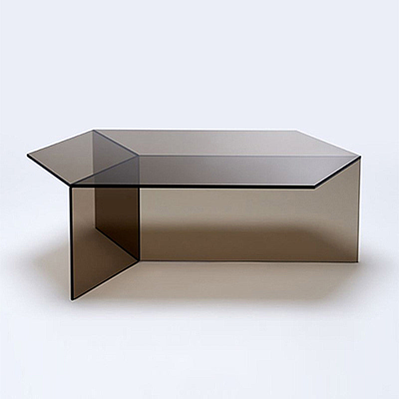 Geometric Clear Acrylic Coffee Table Modern Colored Cocktail Table