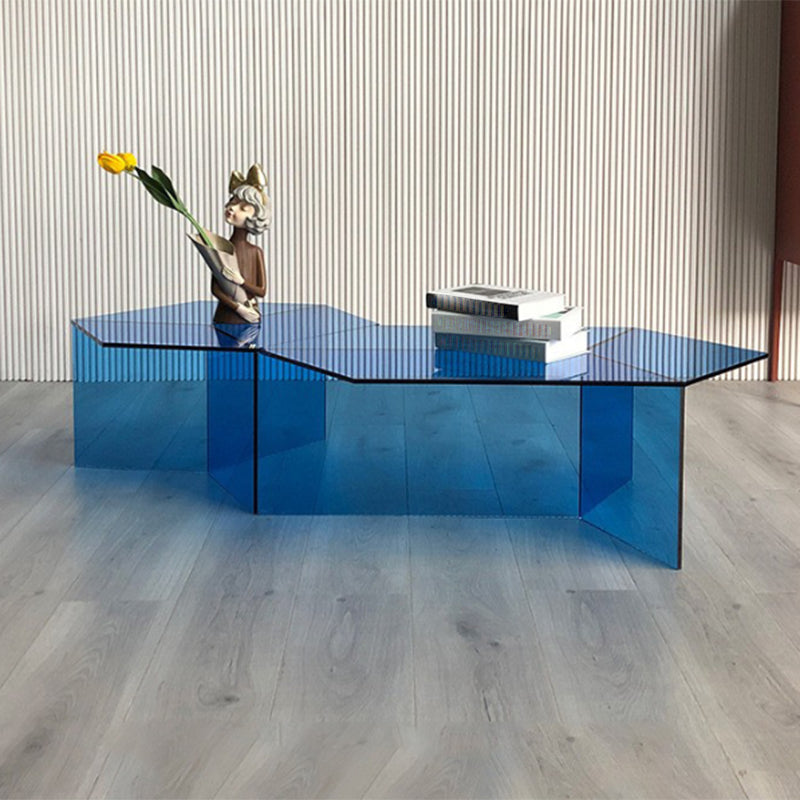 Geometric Clear Acrylic Coffee Table Modern Colored Cocktail Table
