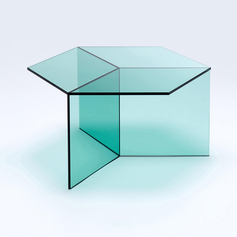 Geometric Clear Acrylic Coffee Table Modern Colored Cocktail Table