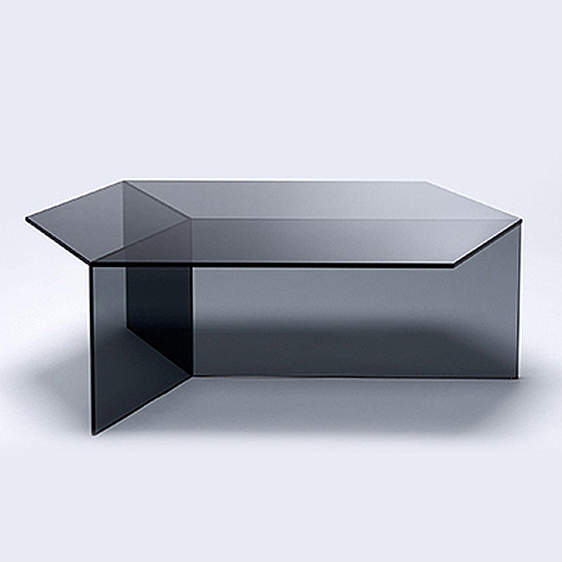 Geometric Clear Acrylic Coffee Table Modern Colored Cocktail Table