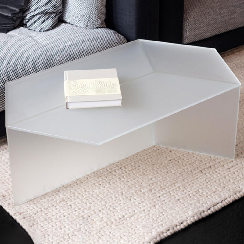 Geometric Clear Acrylic Coffee Table Modern Colored Cocktail Table