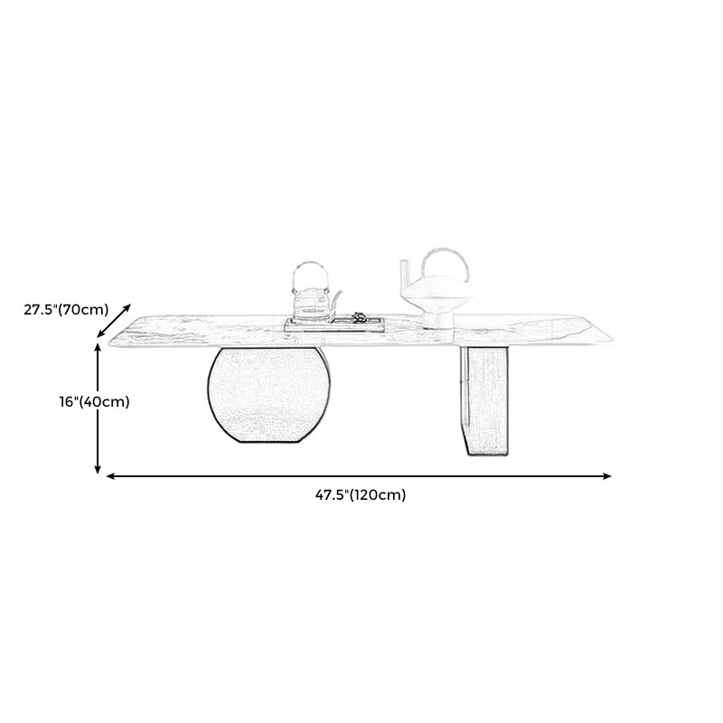 Marble  White Rectangular Coffee Table Modern Round Cocktail Table