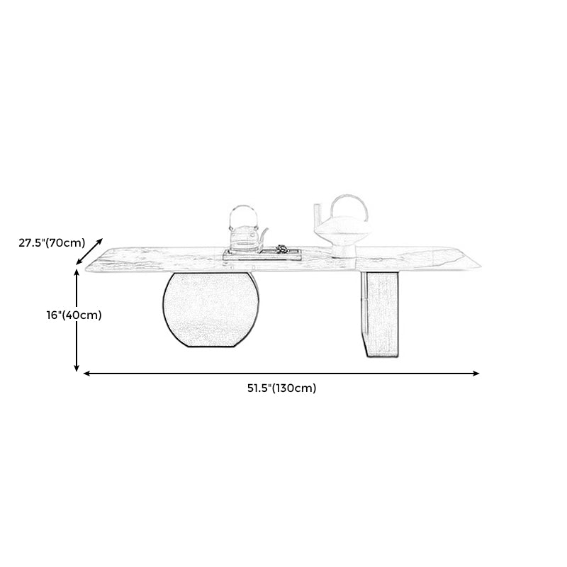 Marble  White Rectangular Coffee Table Modern Round Cocktail Table