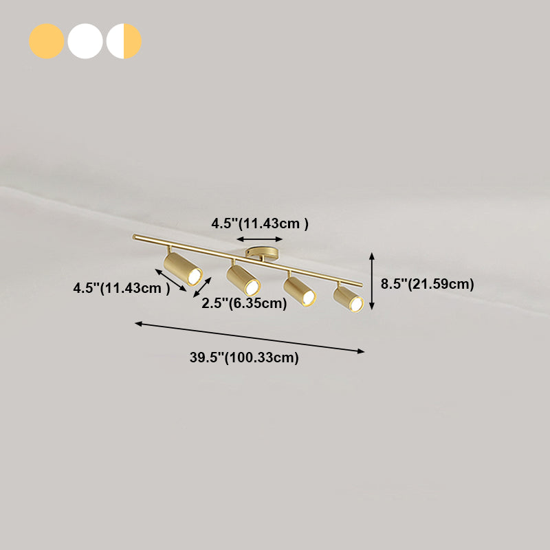 Metal Half Cylinder Flush Ceiling Light Modern Multi-Lights Flush Ceiling Light Fixtures