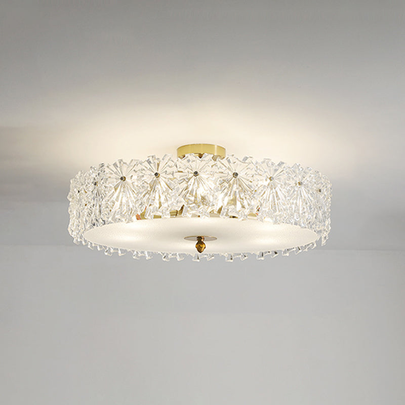 Multi Light Cylindrical Ceiling Lamp Modern Style Glass Ceiling Lighting for Living Room
