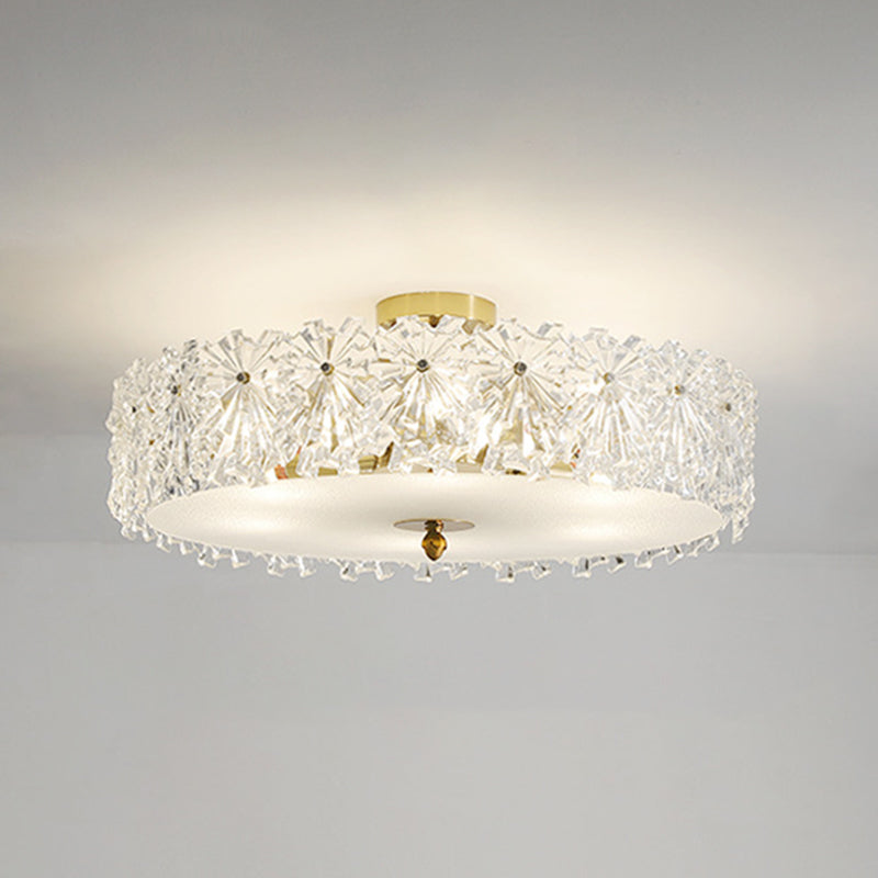 Multi Light Cylindrical Ceiling Lamp Modern Style Glass Ceiling Lighting for Living Room