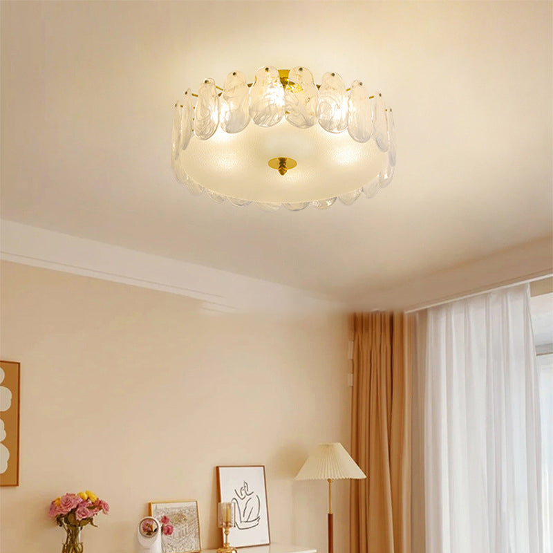 Multi Light Cylindrical Ceiling Lamp Modern Style Glass Ceiling Lighting for Living Room