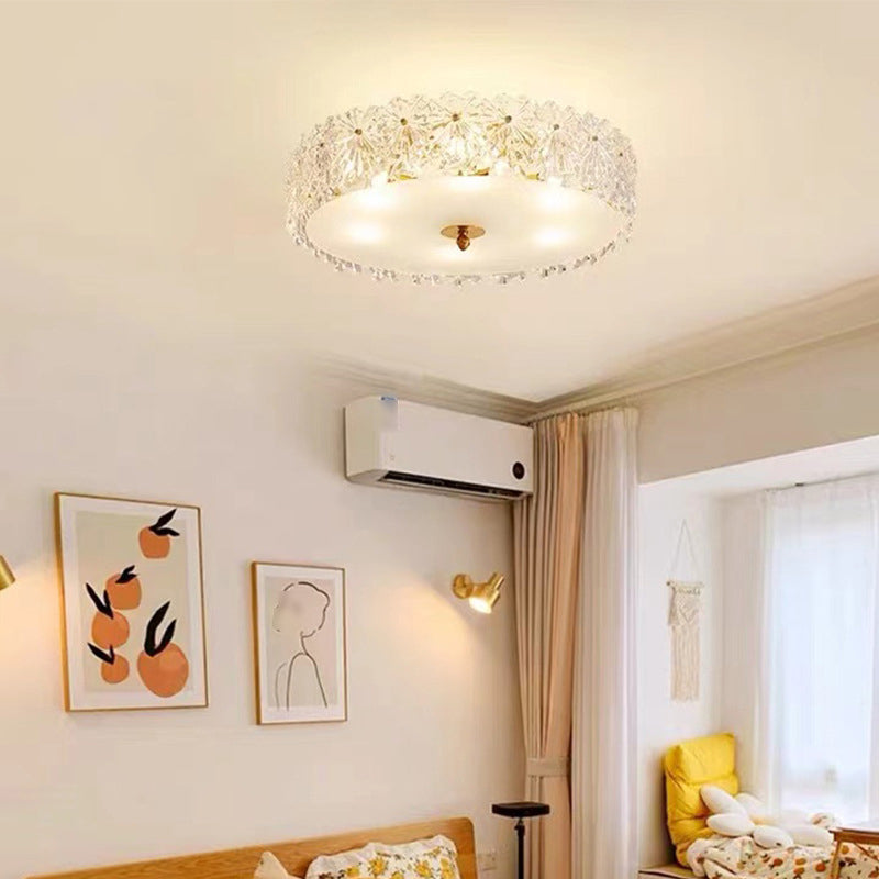 Multi Light Cylindrical Ceiling Lamp Modern Style Glass Ceiling Lighting for Living Room
