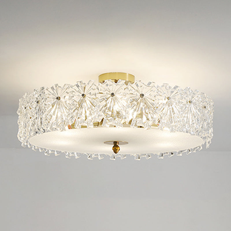 Multi Light Cylindrical Ceiling Lamp Modern Style Glass Ceiling Lighting for Living Room