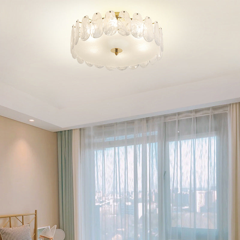 Multi Light Cylindrical Ceiling Lamp Modern Style Glass Ceiling Lighting for Living Room