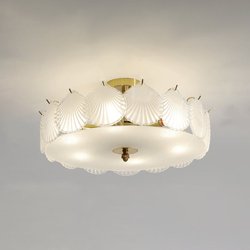 Multi Light Cylindrical Ceiling Lamp Modern Style Glass Ceiling Lighting for Living Room