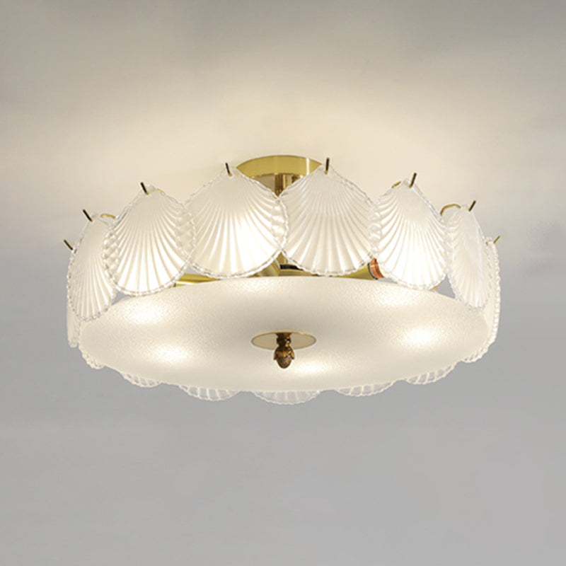 Multi Light Cylindrical Ceiling Lamp Modern Style Glass Ceiling Lighting for Living Room