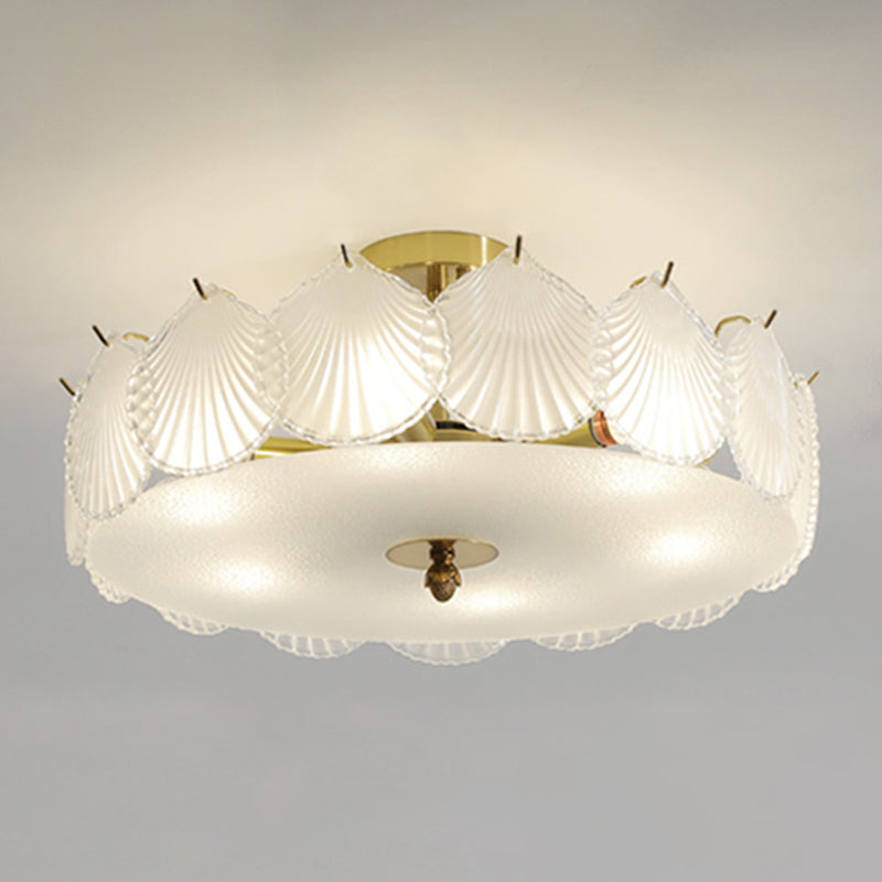 Multi Light Cylindrical Ceiling Lamp Modern Style Glass Ceiling Lighting for Living Room
