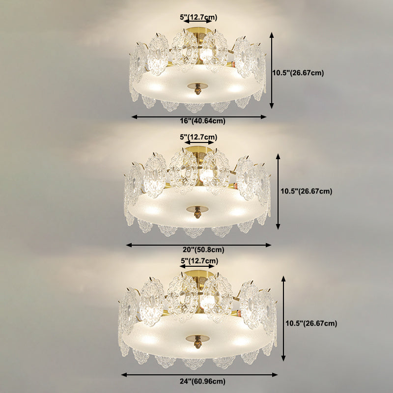 Multi Light Cylindrical Ceiling Lamp Modern Style Glass Ceiling Lighting for Living Room