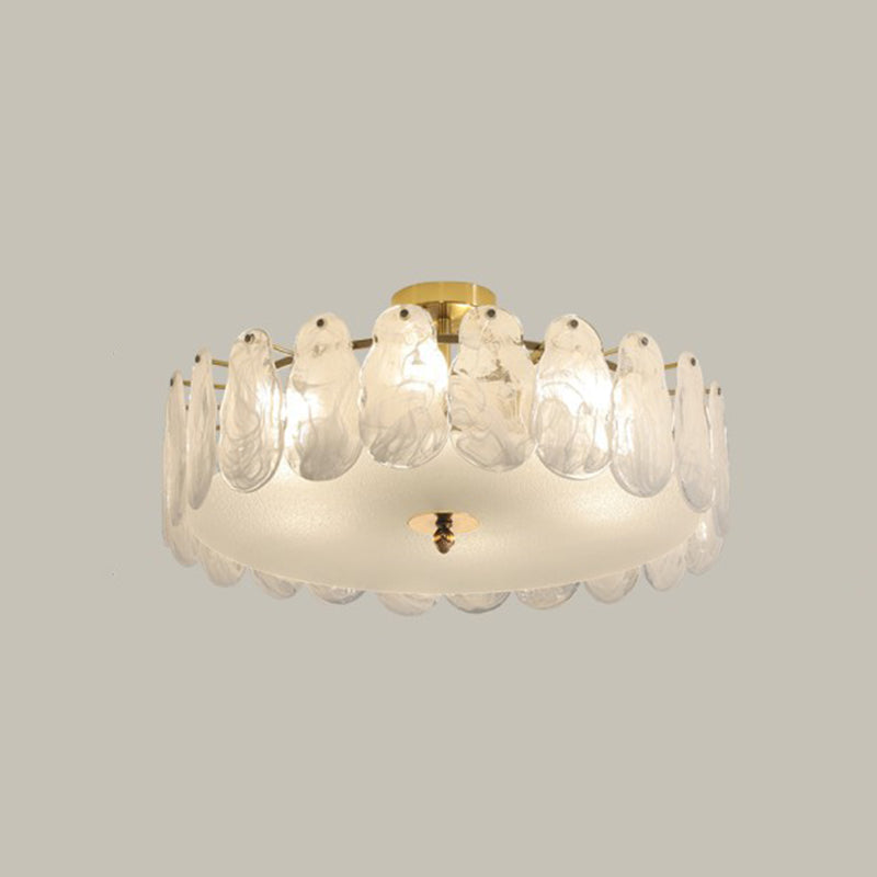 Multi Light Cylindrical Ceiling Lamp Modern Style Glass Ceiling Lighting for Living Room