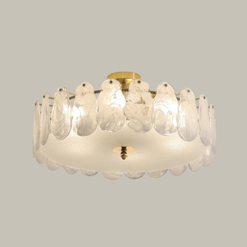 Multi Light Cylindrical Ceiling Lamp Modern Style Glass Ceiling Lighting for Living Room