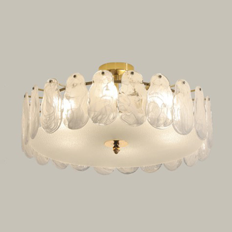 Multi Light Cylindrical Ceiling Lamp Modern Style Glass Ceiling Lighting for Living Room