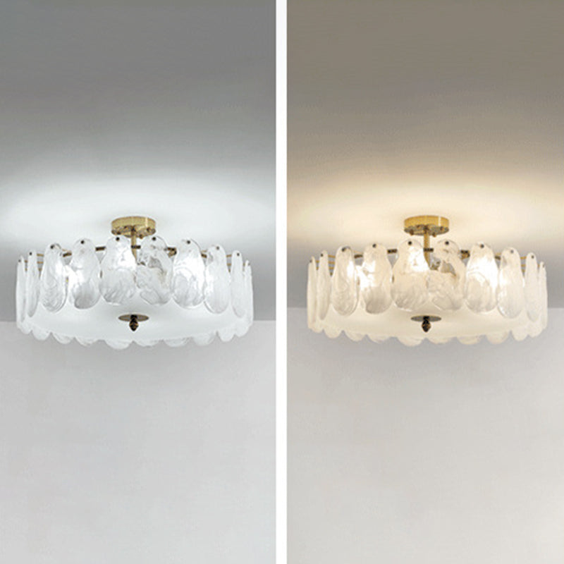 Multi Light Cylindrical Ceiling Lamp Modern Style Glass Ceiling Lighting for Living Room