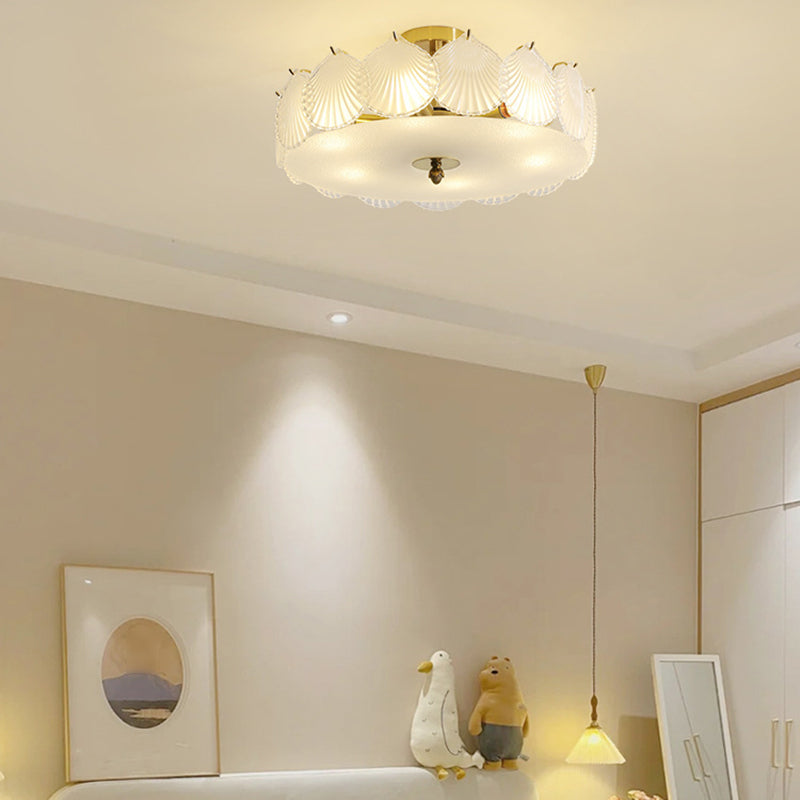 Multi Light Cylindrical Ceiling Lamp Modern Style Glass Ceiling Lighting for Living Room