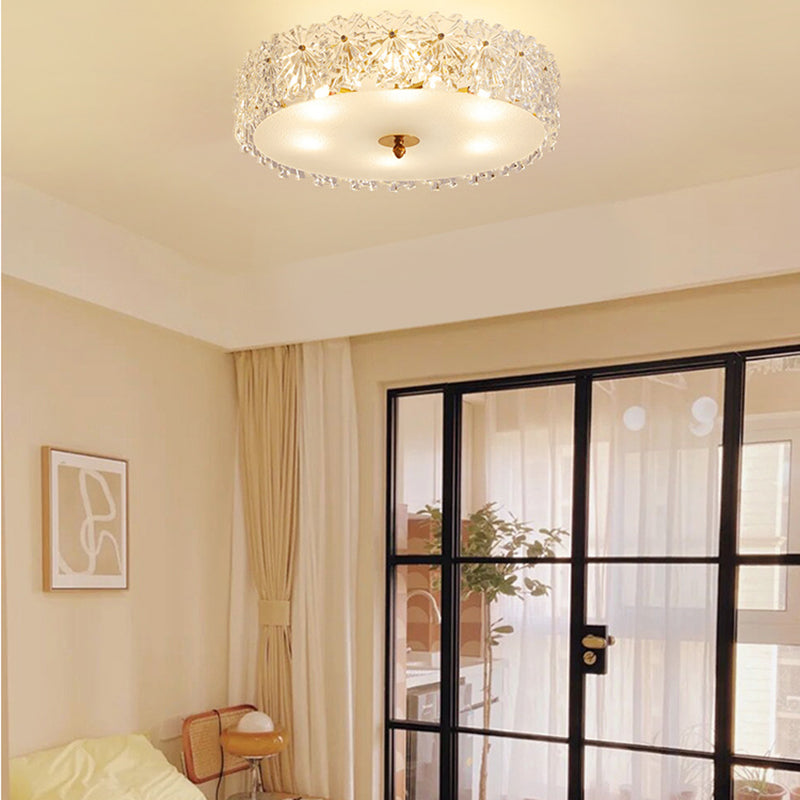 Multi Light Cylindrical Ceiling Lamp Modern Style Glass Ceiling Lighting for Living Room