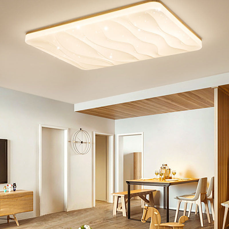 Modern Style Ceiling Light Simplicity Wooden LED Flush Mount Ceiling Lamp for Sitting Room